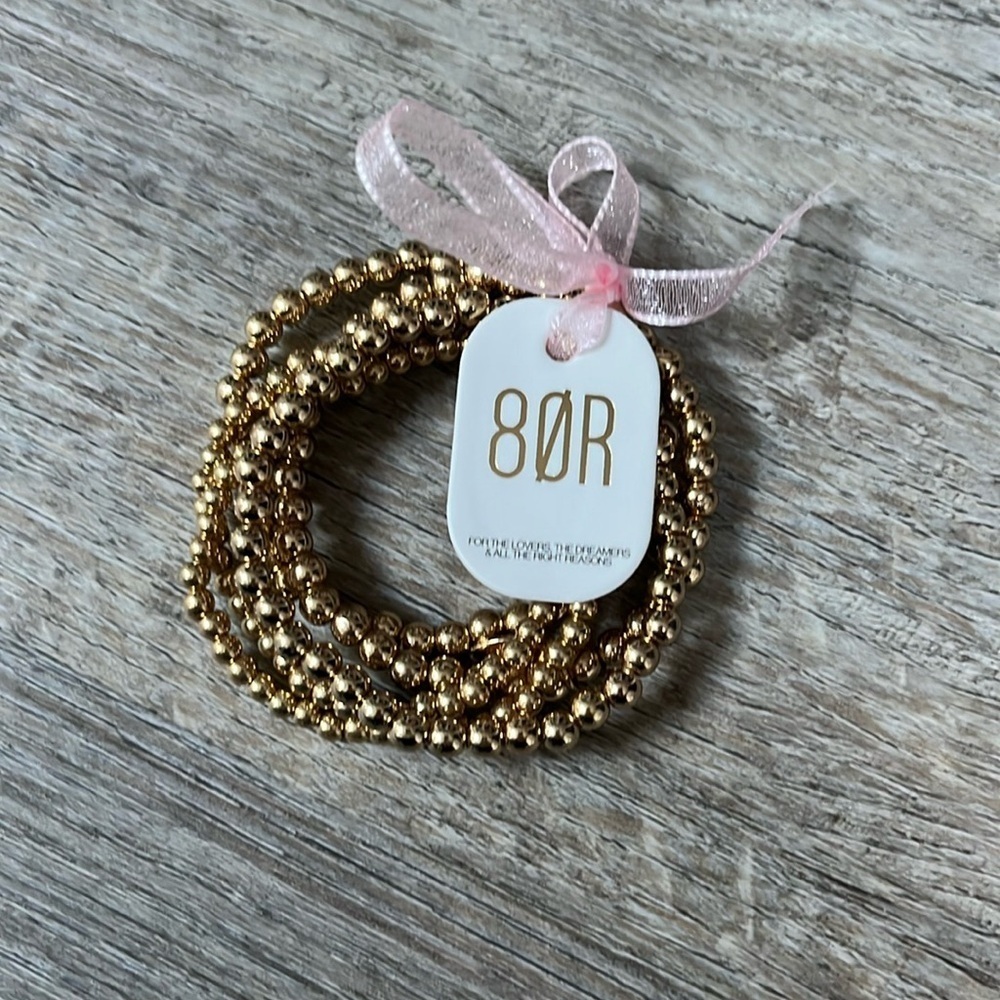 8 Other Reasons Set of 5 18K Gold Plated Stretch Bracelets